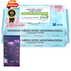 Wowday Flushable Hemorrhoid Wipes Medicated 62 Count (pack Of 2), White New. Price: $28.99.