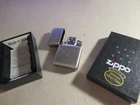 Zippo Lighter New Classic Antique Silver Plate W/ Flat Bottom & Box 121FB 121-FB. Price: $25.60.