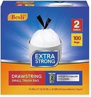 2 Drawstring Trash Small Garbage BAG,100 Counts(white, Gallon) New. Price: $21.05.