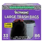 Ultrasac Black Large Heavy Duty Drawstring Trash Bags Gallon 1.4 Mil, 33.5... New. Price: $35.00.