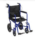 Medline 19X16" Aluminum Transport Wheelchair Chair, Lg Rear Wheels- Open. Price: $155.00.