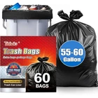 Teivio Trash Bags, 55-60 Gallon, Count, Black, 1 (pack Of 60), New. Price: $36.90.