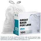 Plasticplace Custom Fit Trash Bags Compatible With Simplehuman Code G, 100 Count New. Price: $23.99.
