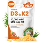 Vev D3 K2 10000 Iu Softgels With Coconut Oil, 2-IN-1 Vitamin Support 300 Ct New. Price: $10.99.