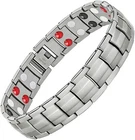Feraco Mens Magnetic Titanium Steel 4 Elements Magnets Bracelet, Silver New. Price: $35.28.
