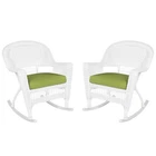 Jeco Wicker Rocker Chair In Black With Green Cushion (set Of 2) New. Price: $390.99.