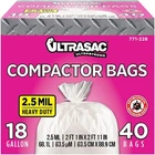 Ultrasac Trash Compactor Bags - (40 With 1 Count (pack Of 40), White New. Price: $23.97.