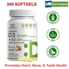 Vitamin D3 50,000 Iu + K2 MK7 200 MCG,240 Softgel, Virgin Coconut Oil, New. Price: $43.10.