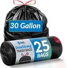 Reli 30 Gallon Trash Bags 25 Count Heavy Duty Drawstring Black Large New. Price: $17.44.
