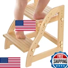 Aimoado Wooden Two Step Stool For Kids Adjustable Height & Non-slip New. Price: $70.97.
