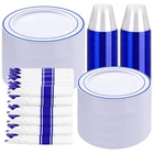 Best Wellife 350 Pcs Blue Plastic Plates For Guests - Dinnerware Set,party New. Price: $79.60.