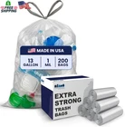 Plasticplace 13 Gallon Trash Bags 1.0 Mil Clear Extra Tall Drawstring Garbag New. Price: $60.86.