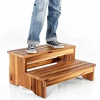 Tinamo 25" Long Step Stool For Adult & Kid - Acacia Wood Width, New. Price: $108.26.