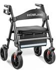 Walker Foldable Lightweight Aluminum 8 Wheels Adjustable Black Rollator Homland New. Price: $259.99.