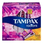 Tampax Radiant Tampons, Regular, Unscented, 28 Ct, 3 Pack = 96 In Total New. Price: $34.20.