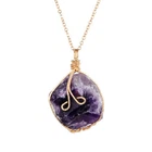 Natural Gemstone Necklace Chakra Pendant Energy Healing Crystal With Chain New. Price: $5.29.