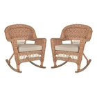 Jeco Wicker Rocker Chair In Honey With Tan Cushion (set Of 2) New. Price: $462.99.