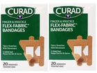 Pack Curad Flex-fabric Finger Knuckle Bandages, Assorted Sizes, 20 Ct New. Price: $8.90.