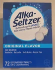 Alka-seltzer Buffered Aspirin, Pain Reliever, Original Flavor 72 Tablets EXP2/28 New. Price: $5.00.