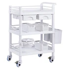3 Tiers Lab Carts, Utility With Trays & 4 Silent Wheels, Mobile Medic New. Price: $198.44.