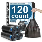 COUNT-4 Gallon Trash Bags Drawstring, Black Small (pack Of 120) New. Price: $14.76.