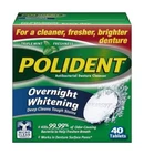 Polident Overnight Whitening Antibacterial Denture Cleanser Tablets 40 Count Box New. Price: $10.18.