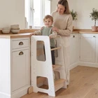 Adjustable Wooden Toddler Tower Kitchen Step Stool Anti Tip Gray Kywai Kids New. Price: $129.99.