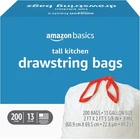 Amazon Basics Trash Bags, Tall Kitchen 200 Count (pack Of 1), White New. Price: $40.04.