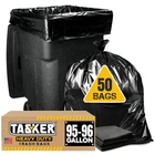 Trash Bags 95-96 Gallon Heavy Duty Pack Of 50 Black Extra Large 95-100 Tasker New. Price: $78.99.