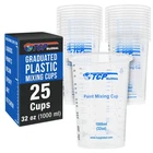 25 - 32OZ. 1000ML Disposable Flexible Clear Graduated Plastic Mixing Cups, Paint New. Price: $17.99.