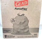 Glad Forceflex Tall Kitchen Drawstring Trash Bags 13 Gallon 110 Count 2 Layers Open. Price: $21.59.