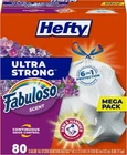 Hefty Ultra Strong 13 Gallon Trash Bags Fabuloso Scent 80 Count Pack New. Price: $16.89.