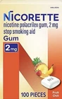 Nicorette Nicotine Gum Stop Smoking Aid 2 Mg Fruit Chill Flavor - 100 Count New. Price: $38.00.