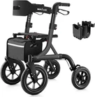 All-terrain Rollator Walker For Seniors With Seat, Backrest & Cup Holder New. Price: $316.99.