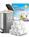 Teivio 1.8 Gallon Counts Strong Trash Bags (pack Of 180), Clear New. Price: $13.21.