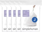 Simplehuman Code J 100 Count Custom Fit Liners, Drawstring Kitchen Trash Bags, New. Price: $48.73.