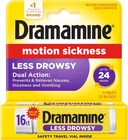 Dramamine Motion Sickness Less Drowsy, For Nausea Relief During Travel, 16 Count New. Price: $10.44.