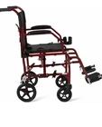 Medline Aluminum Transport Chair With Wheels, Red - MDS808210ARE Open. Price: $39.42.
