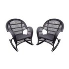Jeco Wicker Rocker Chair In Espresso (set Of 2) New. Price: $355.33.