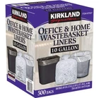 Kirkland SIGNATURE-87507 Wastebasket Liners, Clear, 10 Gallon, 500 Ct New. Price: $36.88.