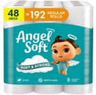Angel Soft Toilet Paper, 48 Mega = 192 Regular Rolls, And Strong New. Price: $48.00.