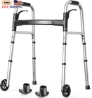 Holyheal Folding Walkers For Seniors With 2 Skis And 5" Wheels Lightweight Adul New. Price: $81.06.