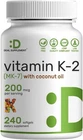 Deal Supplement Vitamin K2 MK-7 200MCG Per Serving, 240 Coconut Oil Softgels... New. Price: $40.99.