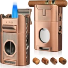 6-IN-1 Bronze Desktop Lighter With Torch, Cutter & Cigar Enhancer Gift Box New. Price: $126.99.