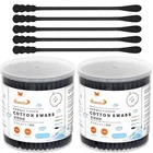 Homefox Black Cotton Swabs Spiral - 400 Count Organic Buds Double Side New. Price: $7.32.