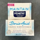 Monistat Maintain Boric Acid Suppositories Vaginal Odor Control Ph Balance Nib New. Price: $13.49.