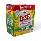 Glad Forceflex Strengthguard Tall Kitchen Trash Bags 160-COUNT White New. Price: $22.00.