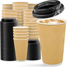Ginkgo 100 Pack Disposable Coffee Cups With Lids 16 Oz, Insulated Ripple Wall To New. Price: $55.62.