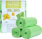 Jaoul Trash Bags Gallon, Small Garbage Strong Tear & 4GAL-60PCS, Green New. Price: $13.14.