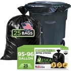 Veska 95-96 Gallon Trash Bags Heavy Duty, (valuepack 25 W/ties) 100 Gall... New. Price: $44.77.
